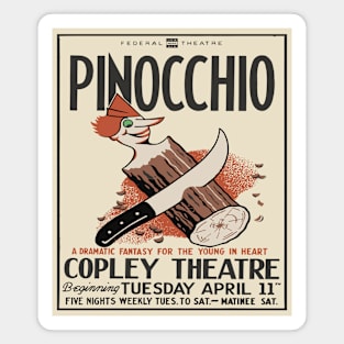 Vintage Event Posters - Pinocchio by Carlo Collodi - 1930's Retro Magnet
